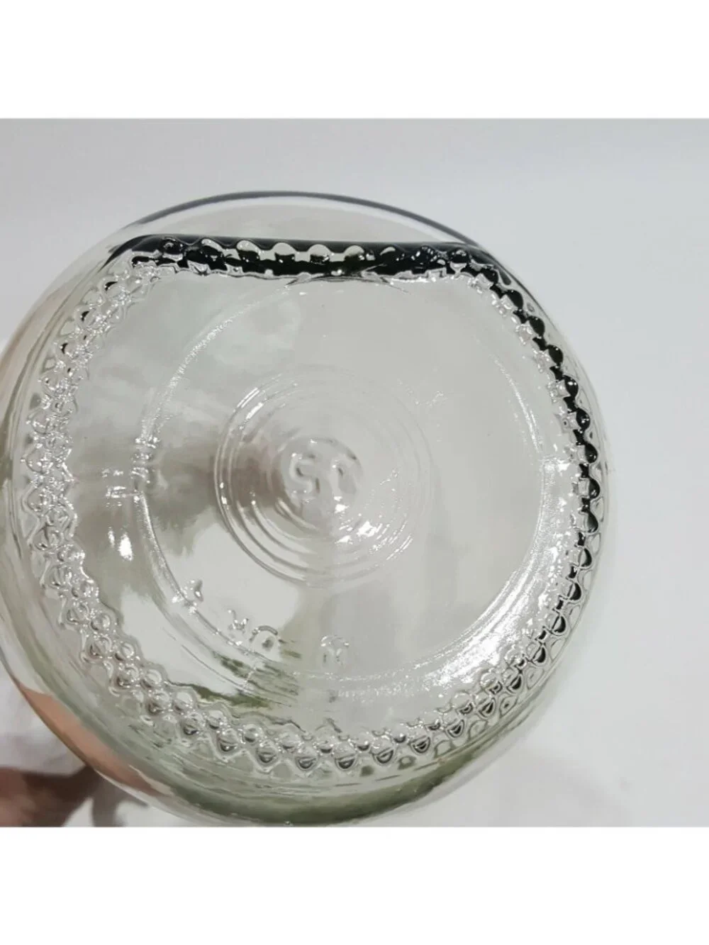 Vintage Clear Wavy Glass Milk Juice Bottle Jar Jug Carafe Since 1852 Flat Back